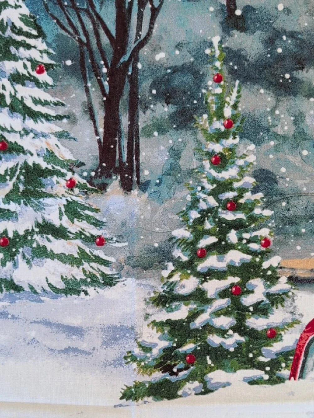 Holiday Red Vintage Truck & Snowman Decorative Panel